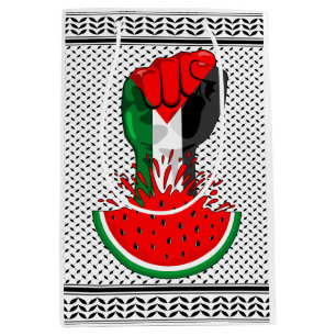 Sacola Para Presentes Média Pé de resistência da Palestina em Watermelon
