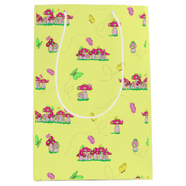 Sacola Para Presentes Média Peace Love Mushrooms Gift Bag