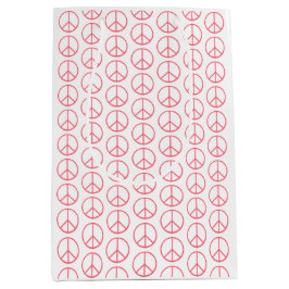 Sacola Para Presentes Média Peace Sign Orange Groovy Retro Fun