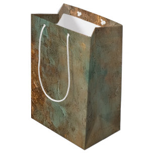 Sacola Para Presentes Média Peach Aqua Teal Rose Dourado Chá de Noiva Casament