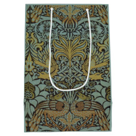 Sacola Para Presentes Média Peacock e Dragon (por William Morris)