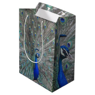 SACOLA PARA PRESENTES MÉDIA PEACOCK PHOTO PAPEL GIFT BAG