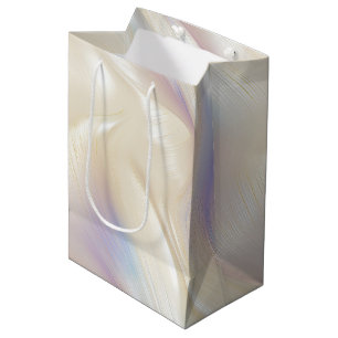 Sacola Para Presentes Média Pearl bonito Aqua Purple Swirl