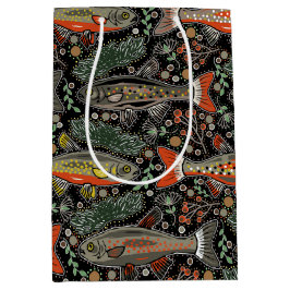 Sacola Para Presentes Média Peixe água fresca, Design, Truta, Pesca