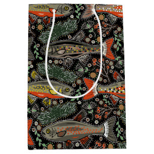 Sacola Para Presentes Média Peixe água fresca, Design, Truta, Pesca