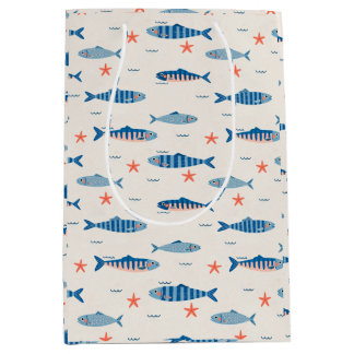 Sacola Para Presentes Média Peixinhos