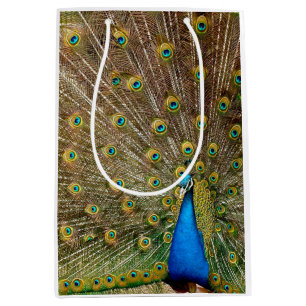 Sacola Para Presentes Média Pelas Caudas de Peacock