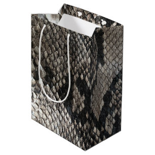 Sacola Para Presentes Média Pele de Cobra de luxo Python - Moda Elegante rica