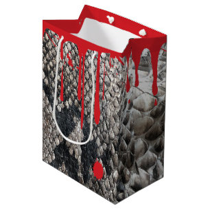 Sacola Para Presentes Média Pele de cobra do pitão do Dia das Bruxas - sangue