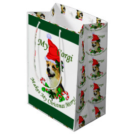 Sacola Para Presentes Média Pembroke Welsh Corgi Natal