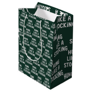Sacola Para Presentes Média Pendurado Como Uma Meia de Natal Engraçado Sarcást