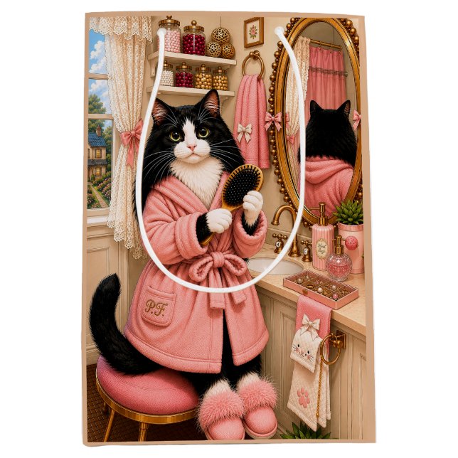 Sacola Para Presentes Média Penelope Felina ,gato  (Frente)