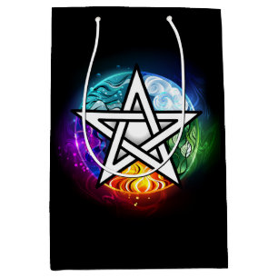 Sacola Para Presentes Média Pentagrama do Wiccan