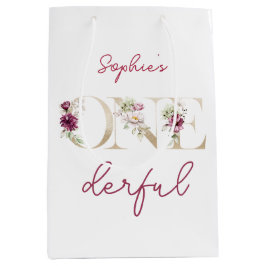 Sacola Para Presentes Média Pêonias cor-de-rosa, uma festa de aniversário de a