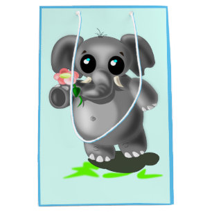 Sacola Para Presentes Média Pequeno Elefante Bonito