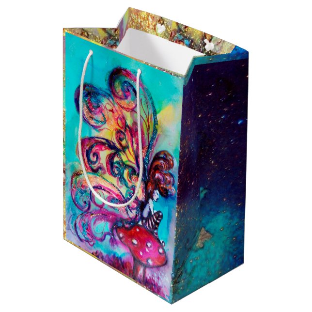 SACOLA PARA PRESENTES MÉDIA PEQUENO ELF DE COGUMELOS (Verso inclinado)