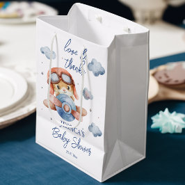 Sacola Para Presentes Média Pequeno favor de chá de fraldas de avião piloto