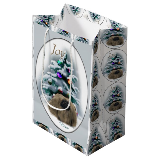 Sacola Para Presentes Média Pequim Amante Natal (Frente inclinada)