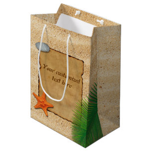 Sacola Para Presentes Média Pergaminho no Fundo da Areia - Saco de Presente M