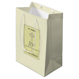 Sacola Para Presentes Média Personalizar, 10º aniversário do padre emboscado