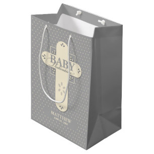 Sacola Para Presentes Média Personalizar, Creme de Dedicação de Bebês e Cru