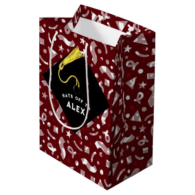 Sacola Para Presentes Média Personalized Graduation Medium Gift Bag (Verso inclinado)