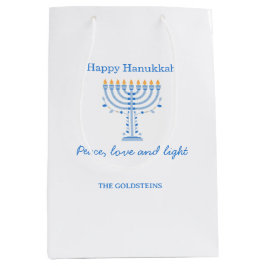 Sacola Para Presentes Média Personalized Hannukah gift bag - Happy Hanukkah