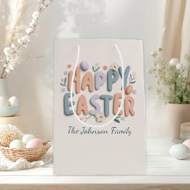 Sacola Para Presentes Média Personalized Happy Easter Gift Bag