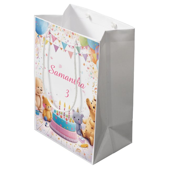 Sacola Para Presentes Média Personalized Retro Gift Bag Medium | Kids Birthday (Verso inclinado)