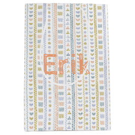 Sacola Para Presentes Média Personalized Scandinavian Folk Art Gift Bag