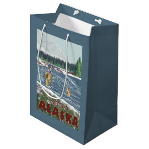 Sacola Para Presentes Média Pescador da mosca - Sitka, Alaska