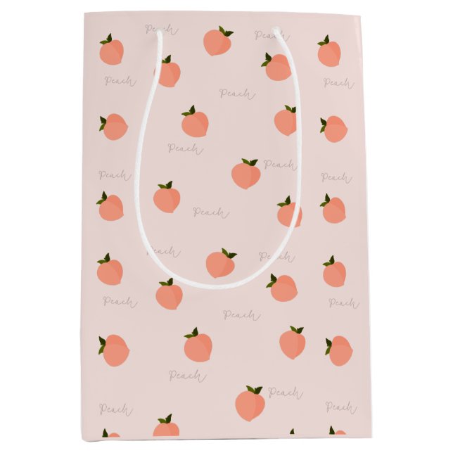 Sacola Para Presentes Média Pêssego Peachify  (Frente)