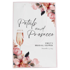 Sacola Para Presentes Média Pétalas e Prosecco Floral Chá de Noiva