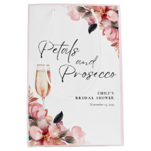 Sacola Para Presentes Média Pétalas & Prosecco Churrasco Floral de Noiva