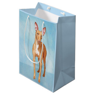 Sacola Para Presentes Média Pharaoh Hound Painting - Arte Cachorra Original