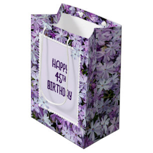 Sacola Para Presentes Média Phlox Roxo Para 45.º Aniversário