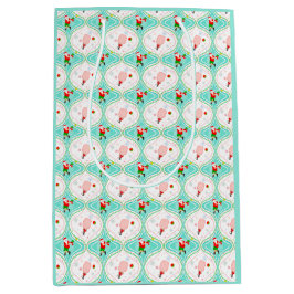 Sacola Para Presentes Média Pickleball Ogee de Natal em papais noeis