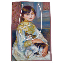 Sacola Para Presentes Média Pierre-Auguste Renoir - Criança com Gato