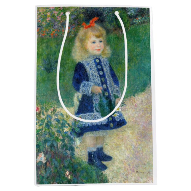 Sacola Para Presentes Média Pierre-Auguste Renoir - Uma garota com uma lata de (Frente)
