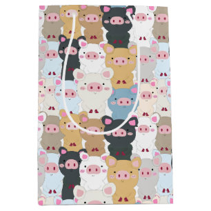 Sacola Para Presentes Média Pigs com um bom padrão