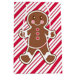 Sacola Para Presentes Média Pimenta-de-menta-pimenta Pão-de-Natal Gift Bag