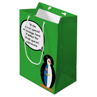 Sacola Para Presentes Média Pinguim Senhora Falante Açoriana Personalizada 