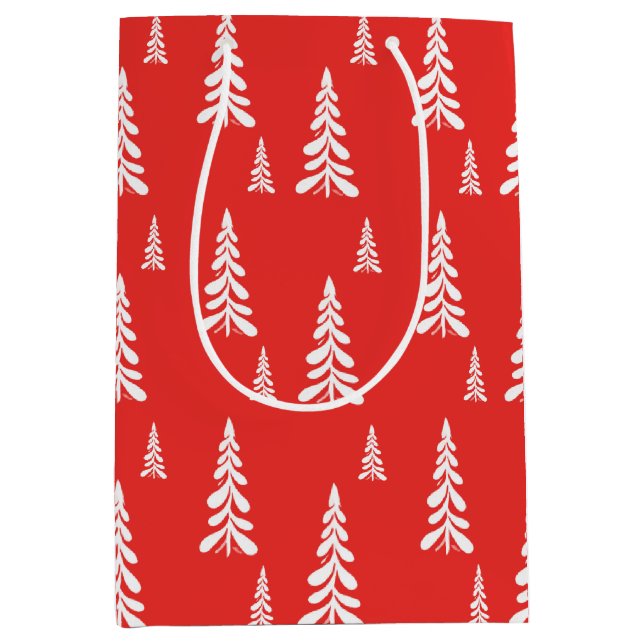 Sacola Para Presentes Média Pinheira-pinheira-pinheira-vermelho-simples Pinhei (Frente)