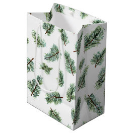 Sacola Para Presentes Média Pinheiro de Natal Verde