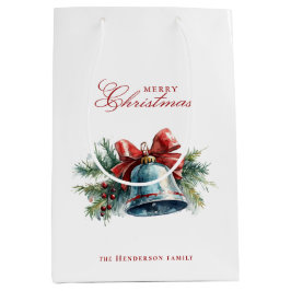 Sacola Para Presentes Média Pinheiros e nome personalizado da célula de Natal