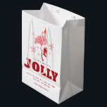 Sacola Para Presentes Média Pink Flamingo Tropical Beach White Christmas<br><div class="desc">Um saco-presente de Natal moderno,  com tipografia moderna,  com um Flamingo decorado. Personalize facilmente este saco-presente clicando no botão "Personalizar".</div>