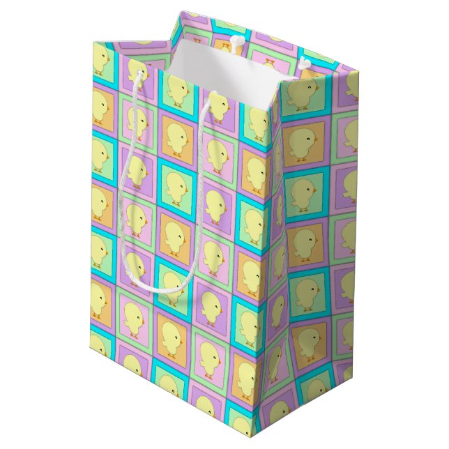 Sacola Para Presentes Média Pintinhos para bebês-presentes M (Verso inclinado)