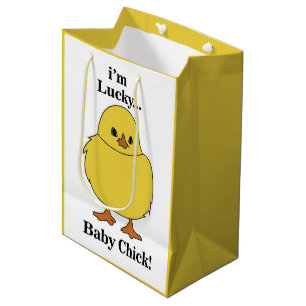 Sacola Para Presentes Média Pintinhos, sou Pintinho de Bebê Sortudo
