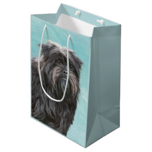 Sacola Para Presentes Média Pintura de Affenpinscher - Arte de Cachorro Origin