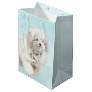 Sacola Para Presentes Média Pintura de Algodão de Tulear - Arte de Cachorro Or